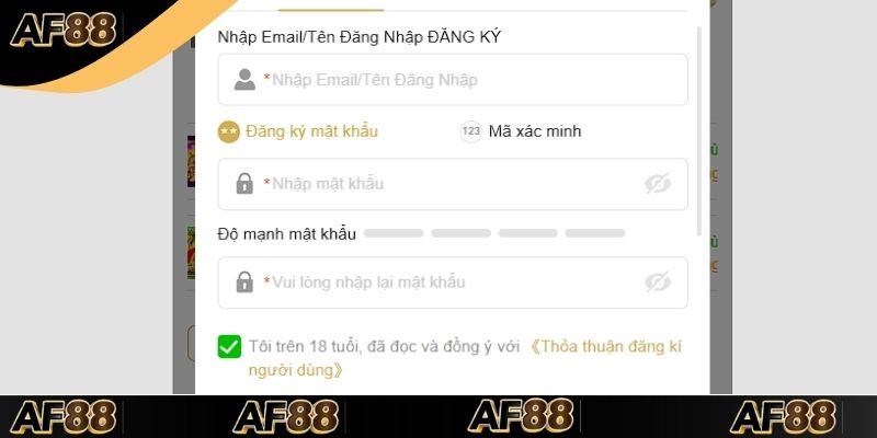 Các bước để đăng ký tài khoản AF88 nhanh chóng